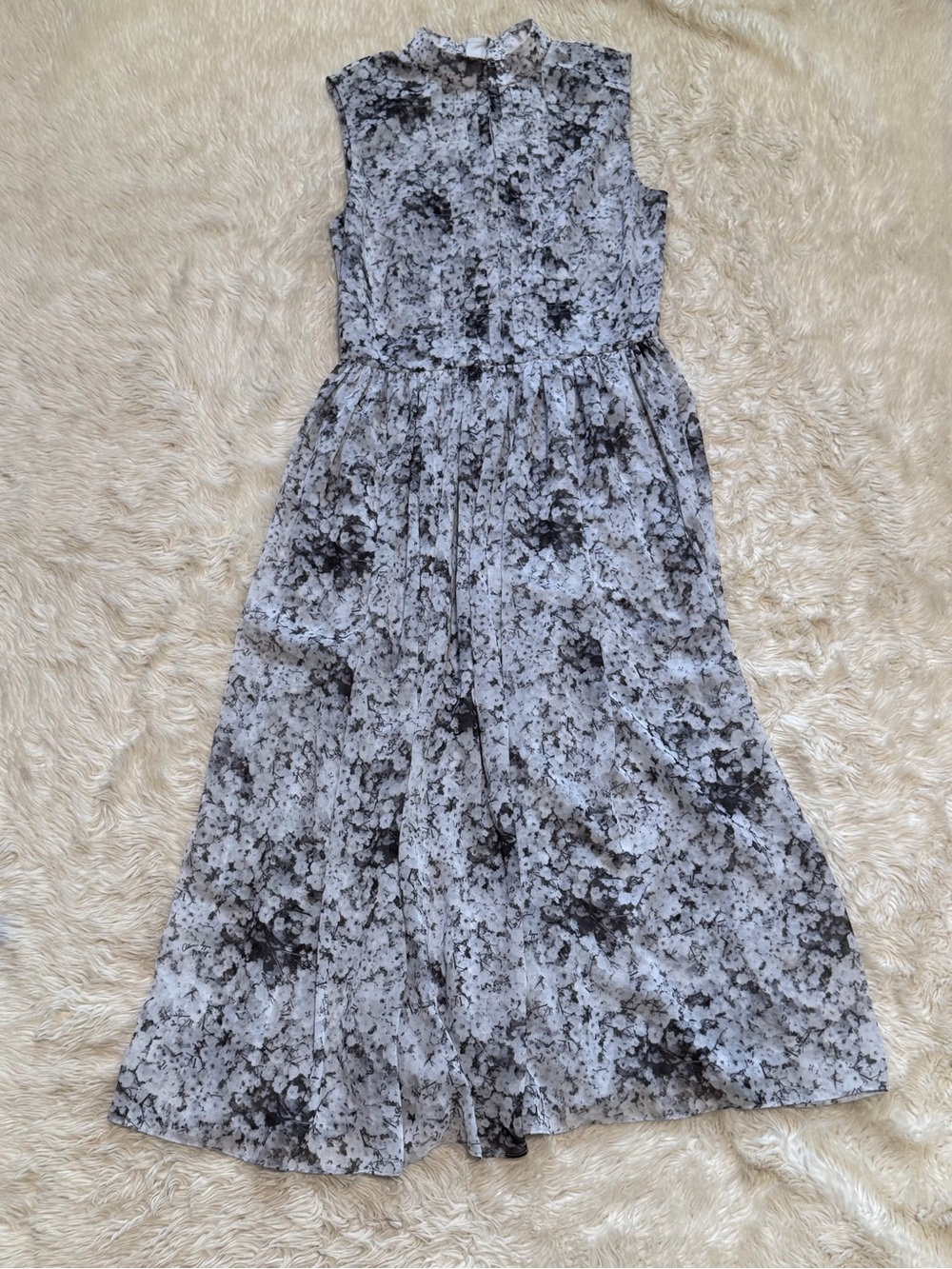 Adam Lippes High Neck Pleated Midi Dress - Size 4 - Picture 4 of 10